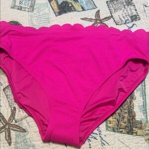 Kate Spade Vibrant Pink Scalloped Bikini Bottom